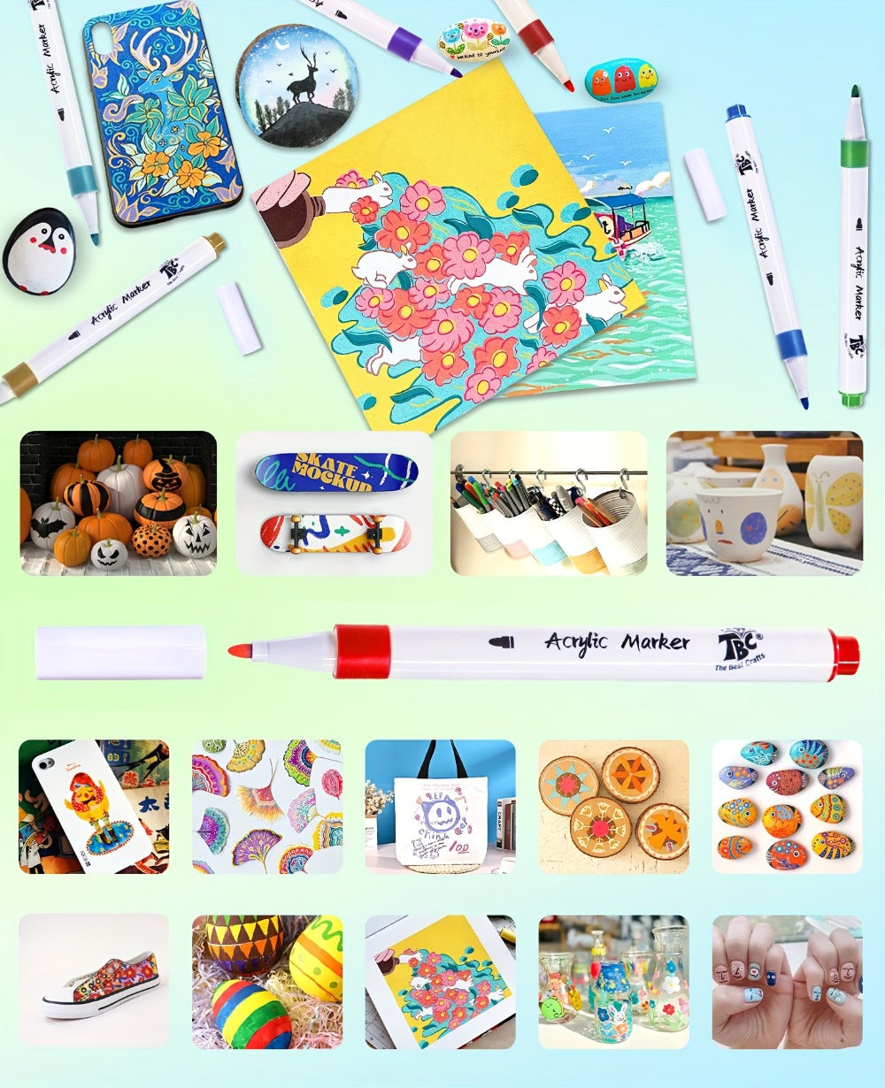 120 Colors Acrylic Paint Markers Set with the Listed Color, Size or Set Options for Everyday Use — image 9