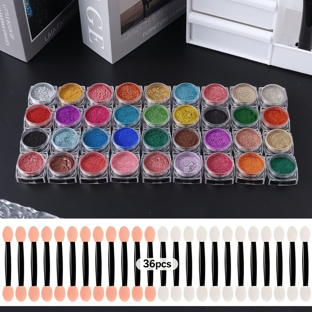 Chrome Holographic Nail Powder Set 36 Colors, Mirror Chrome Glitter Pigment Dust Kit for Gel Nails Acrylic — image 10