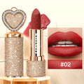 Matte Lipstick Heart-Shaped Design 24H Long-Lasting Velvet Finish – Transfer-Resistant Highly Pigmented Buildable Lip Color —
