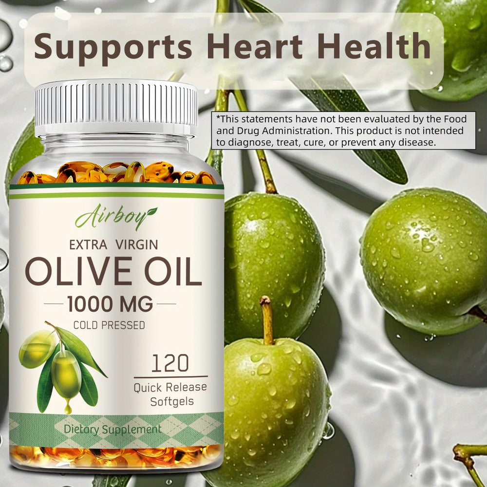Extra Virgin Olive Oil Capsules 120 Softgels with Omega-9 Omega-6 & Palmitic Acid for Bath Time, Home Spa and Personal Care —