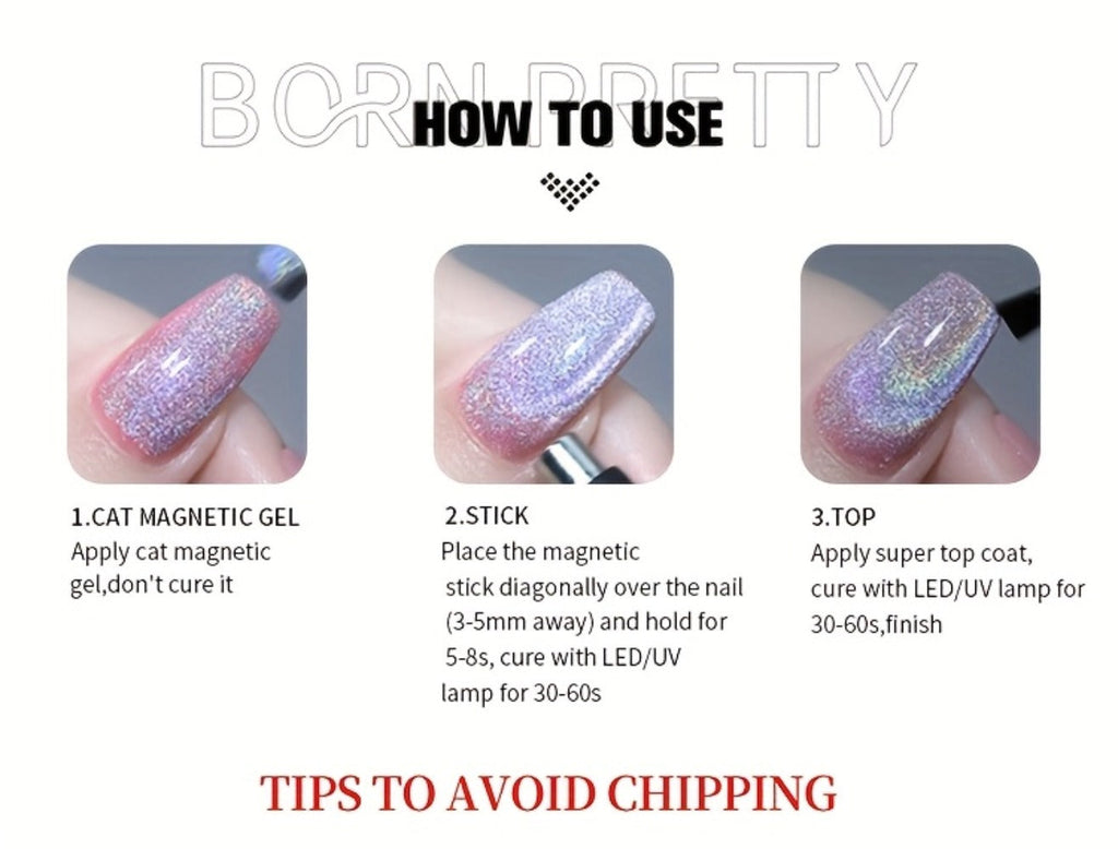 Gel Nail Polish in 10ml Black Magnetic Cat-Eye with Glass-Bead Shimmer, BGC01 or MY49 for Shimmer Art — image 19