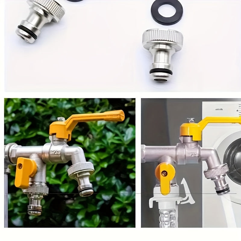 Garden Hose Faucet Dual Outlet Stainless | Outdoor Spigot Sprinkler — image 13