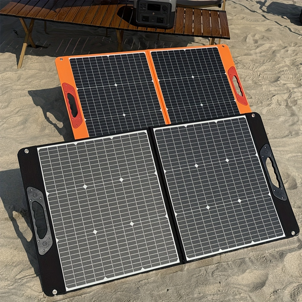 Foldable Solar Panel 200W 23.5% High Efficiency 20V Portable with 2 Brackets Solar Cable for Camping RV for Garden, Patio and