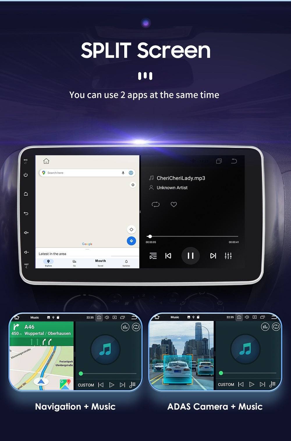 Android Large Screen 101-inch Universal Rotation Shaking Head Doll For Car All-in-one Navigation Machine