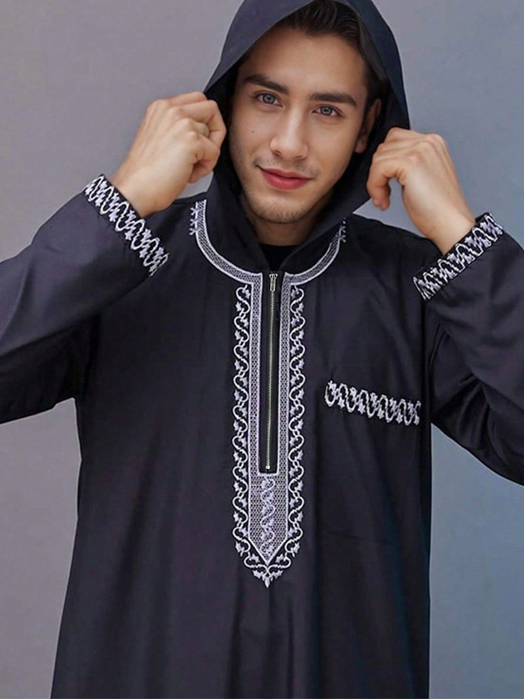New Men's Loose Hooded Robe