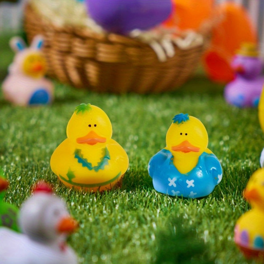 Party Favors Mini Rubber Ducks, 15-Piece Multicolor Assortment with Mesh Storage Bag and 2-Inch Size — image 3