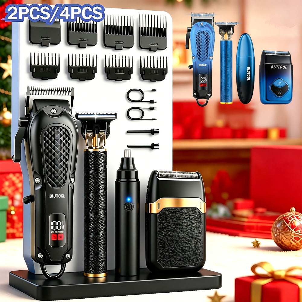 Multi-Piece Hair Clipper Kit for Men – USB Rechargeable Cordless Electric Trimmer Set, 2-Piece & 4-Piece Home Travel Barber T