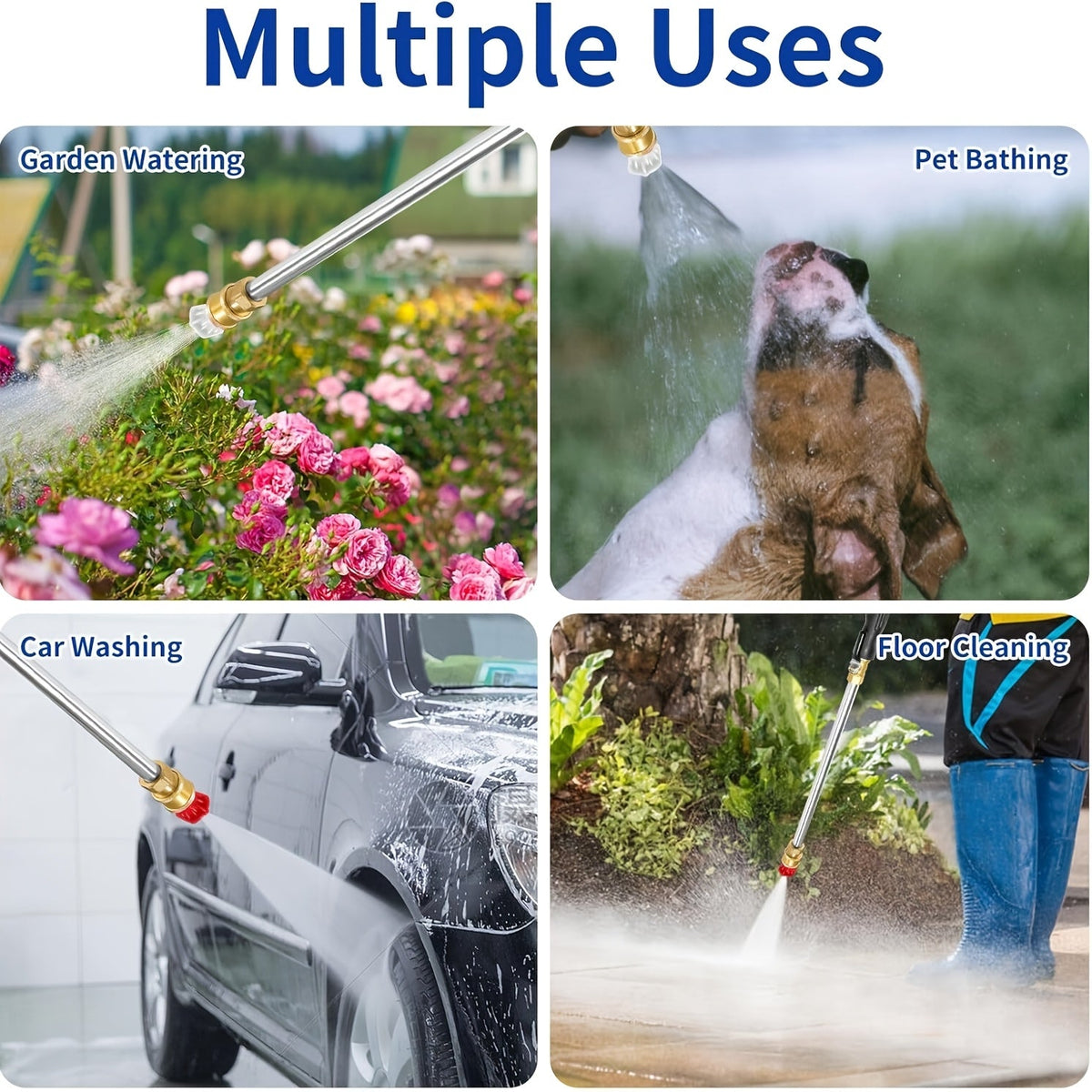 Pressure Washer Wand, Garden Hose Car Patio Yard Cleaning Nozzles for Garden, Lawn and Yard Watering — image 8