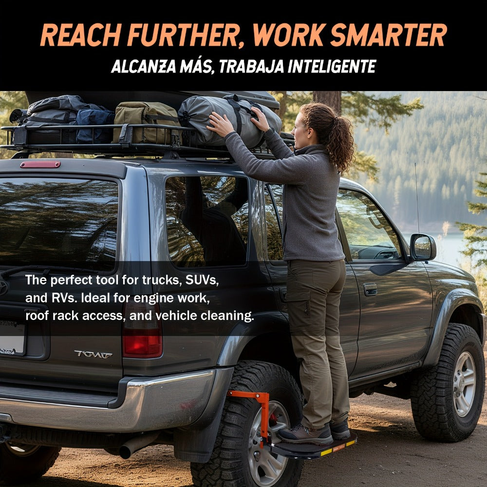 Tire Step Foldable Anti-Slip Thickened – 300 / 500 / 650 lb Capacity Adjustable Height for Truck SUV Trailer Maintenance — im