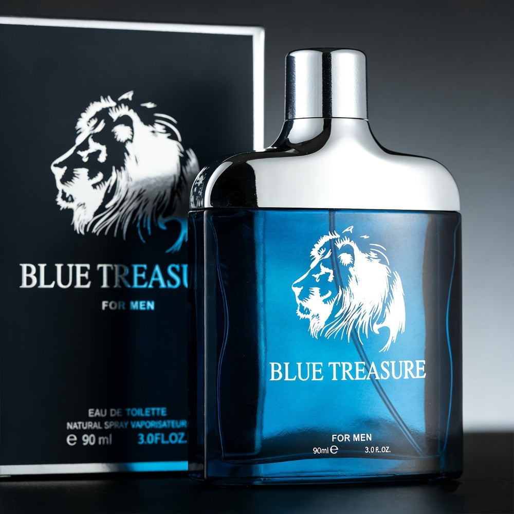 Eau de Parfum Men 90ml Cologne Spray Deep Blue Aquatic Scent Luxury Fragrance for Daily Wear Date Night Holiday Gift for Him 