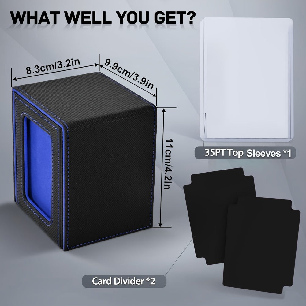Windowed Trading Card Deck Box with Two Dividers and Five Black Accent Color Options for Organized Storage — image 7
