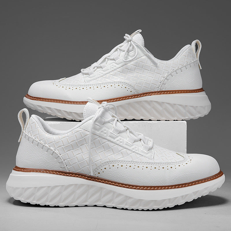 Breathable Woven-Texture Mens Sneakers