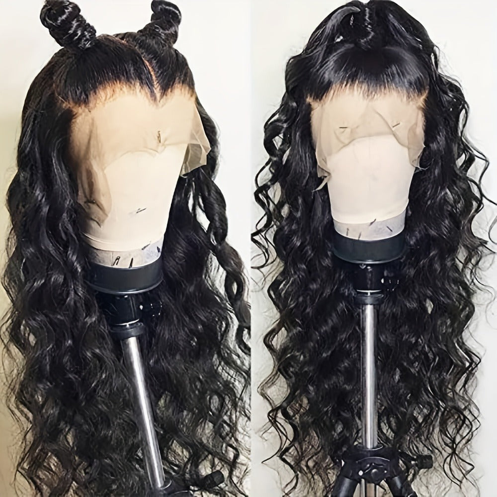 Synthetic Wig 13x4 Lace Front Loose Wave, 26-Inch Black Glueless Free-Part Style for Daily Glam — image 2