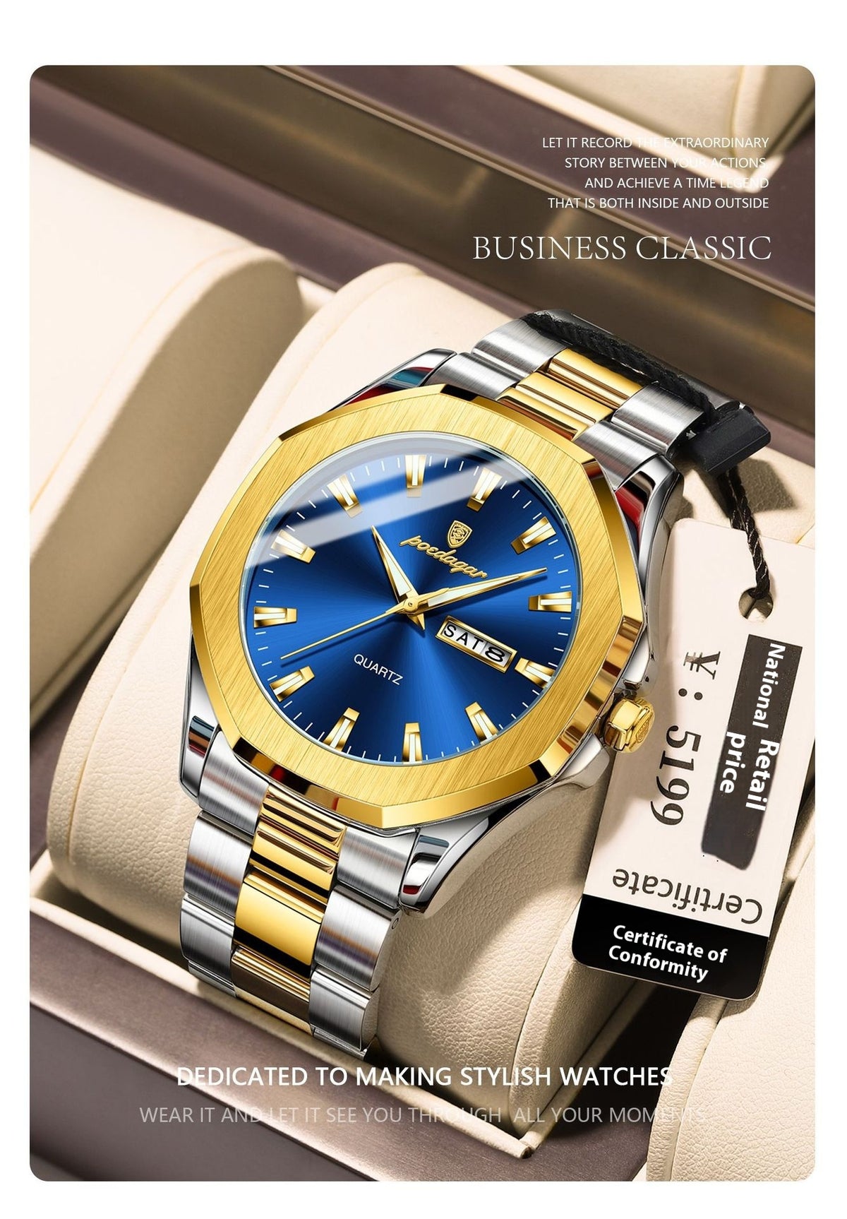 Men's Steel Strap Quartz Watch