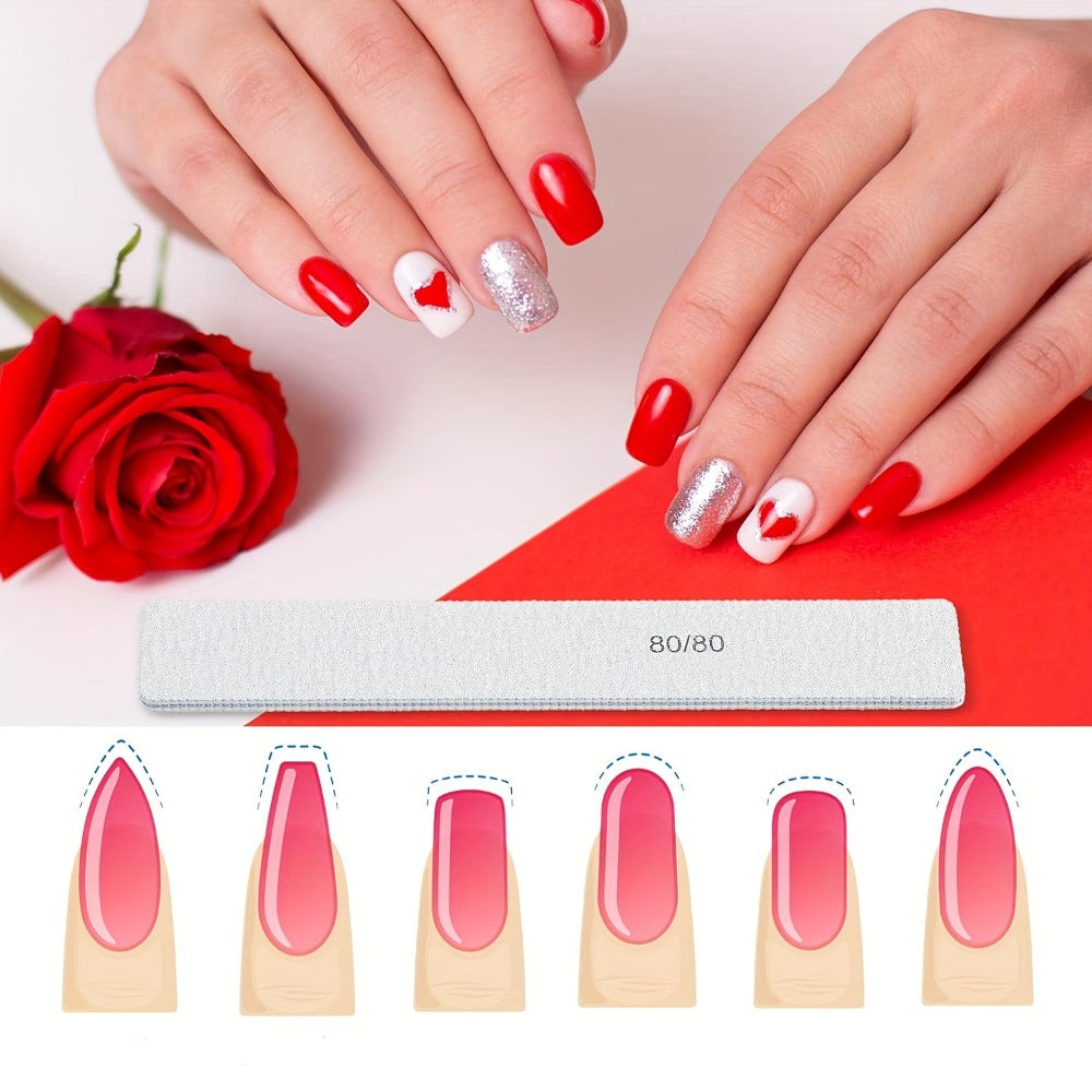 Professional Nail Files 50pcs Bulk Set Double Sided Emery Boards – 80/80, 100/100 & 100/180 Grit Options for Acrylic — image 