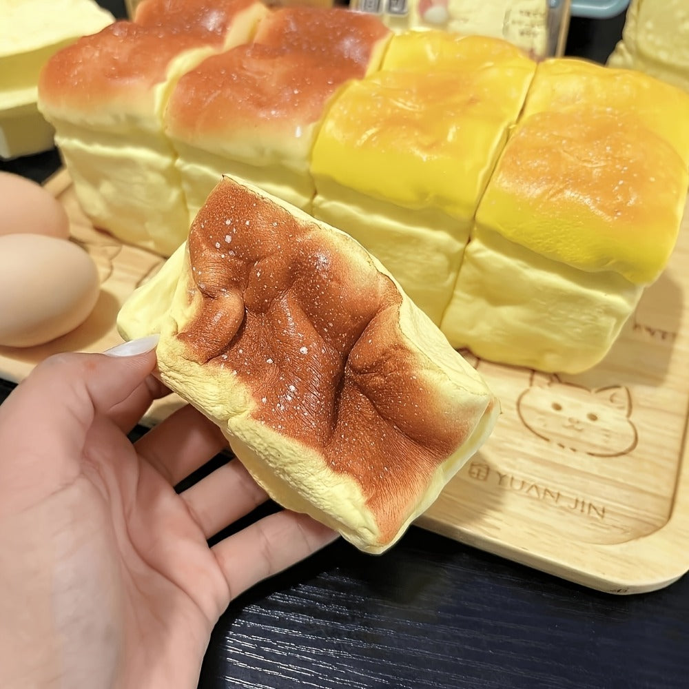 Squishy Bread and Butter Squeeze Toy Set 2pcs, Slow Rising Custard Bread Squishies with Creamy Scent — image 4