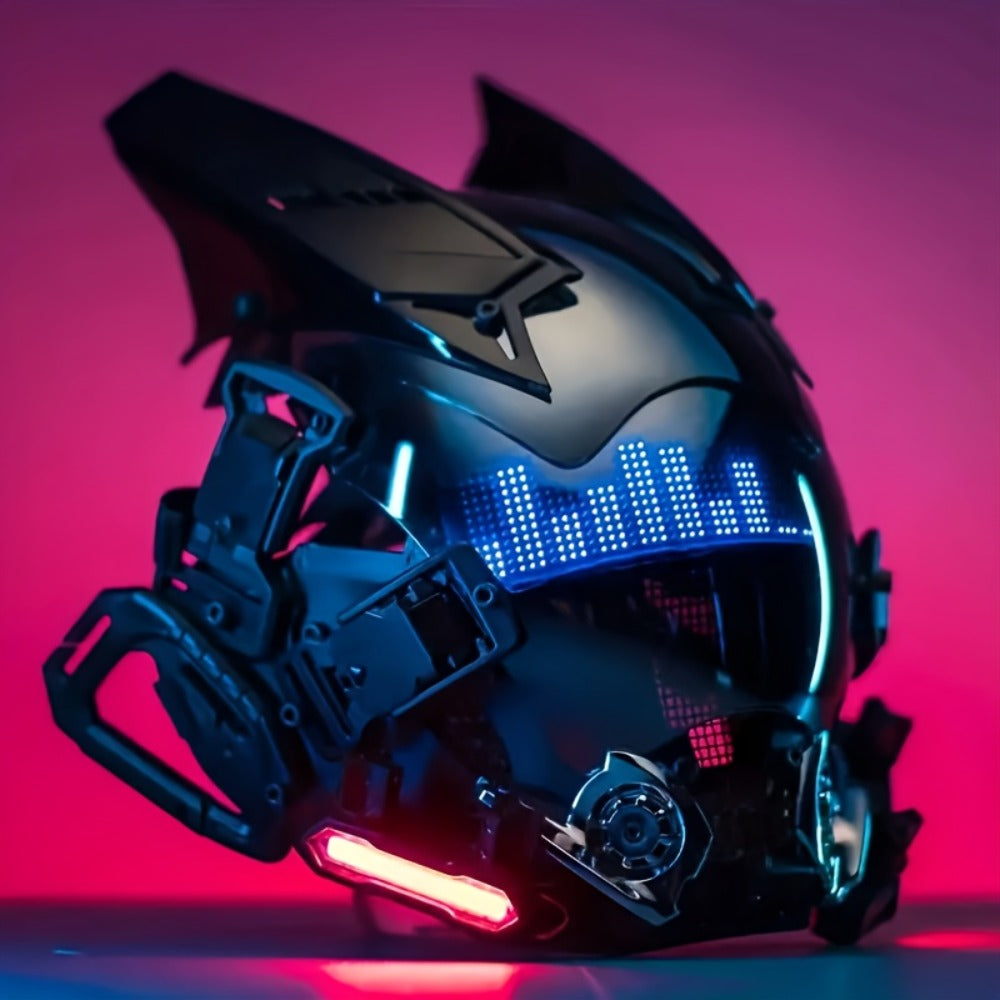 LED Wireless Cyberpunk Mask Light Up, Remote Control Sci-Fi Face Mask for Halloween, Bar Club Rave Party — image 2