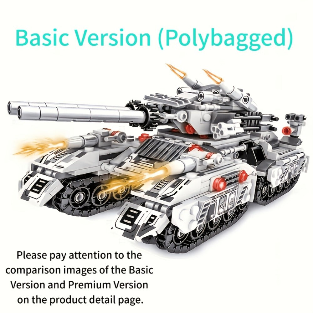 1628-Piece 8-in-1 Tank Building Block Model with White, Yellow, Bagged and Boxed Checkout Options — image 5