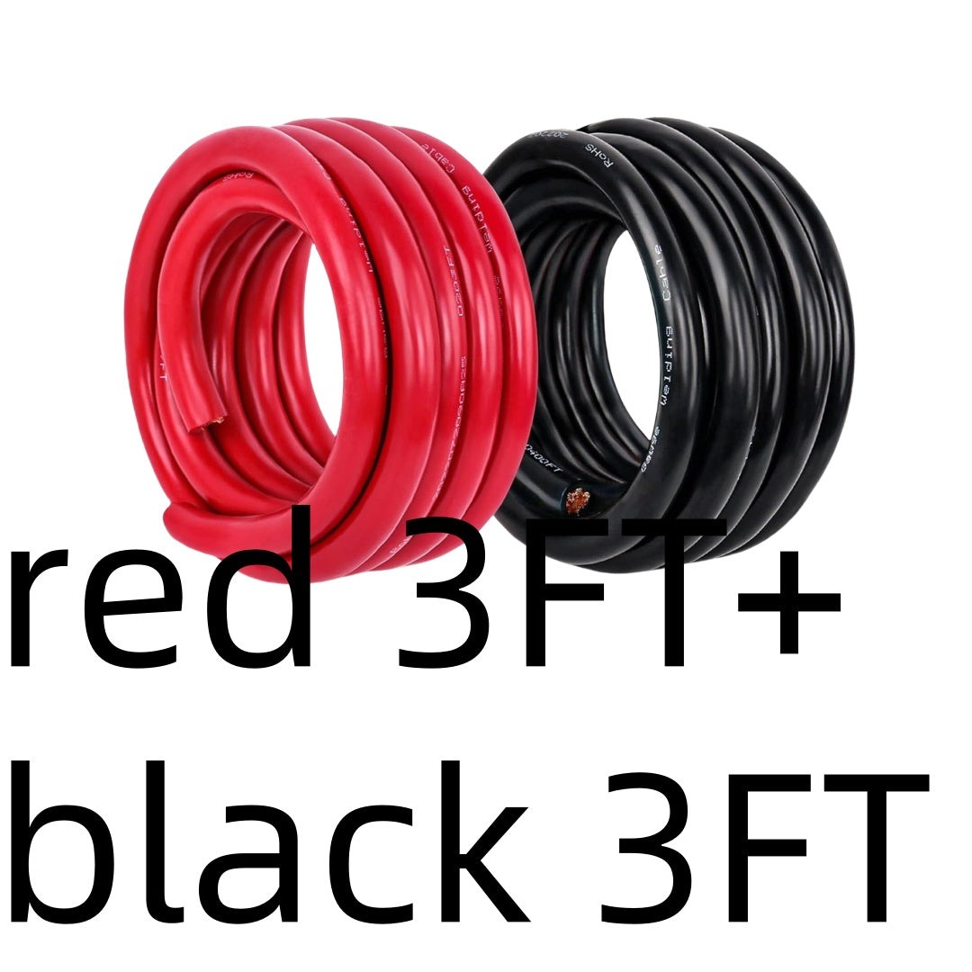 8 AWG OFC Copper Wire Cable Red & Black Set 8 Gauge Welding Cable for Automotive Battery Marine Generator Solar Wiring – 3FT 