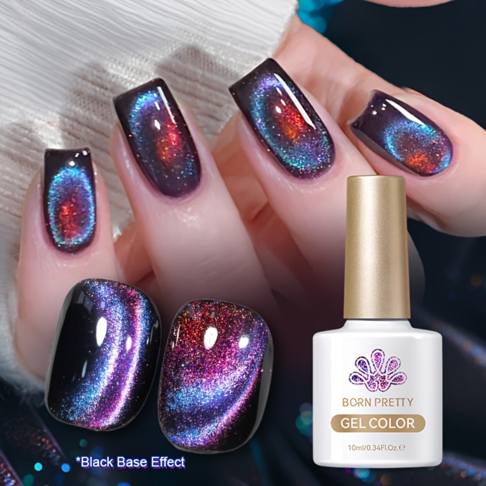 Gel Nail Polish 6-Color 9D Polaris Magnetic Set with Six 10ml Glass-Water-Light Shades for Nail Art — image 5