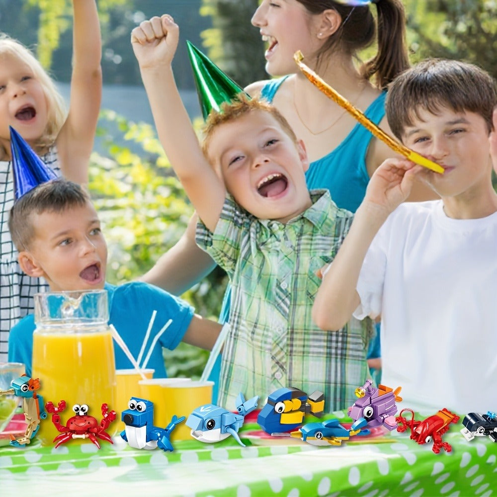 Ocean Mini Building Blocks 30-Pack Party Favors for Kids, Marine-Themed Mini Brick Sets for Birthday Goodie Bags — image 5