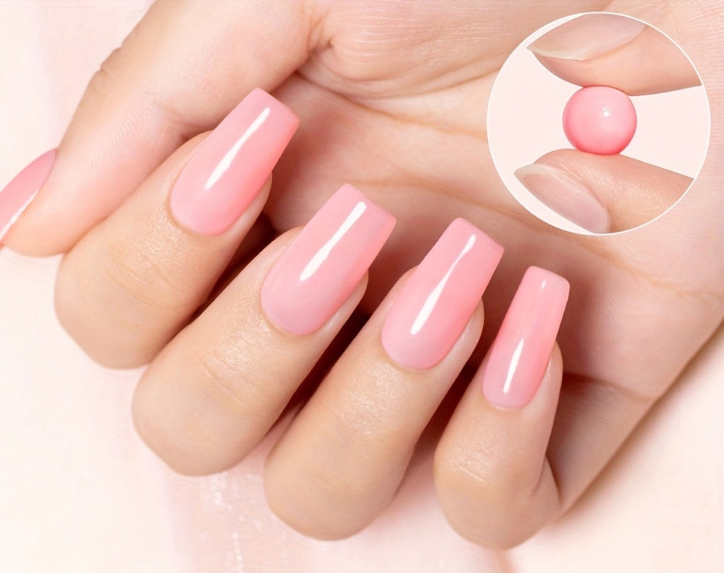 Builder Gel Nail Extension Starter Kit 5pcs Clear Nude Solid – Hard Gel Sculpting Set with Flower Molds & Sculpting Brush for