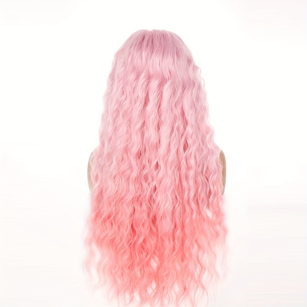 Synthetic Wig 30-Inch Long Curly Waves with Dark Roots, Middle Part and Three Ombre Colors — image 16