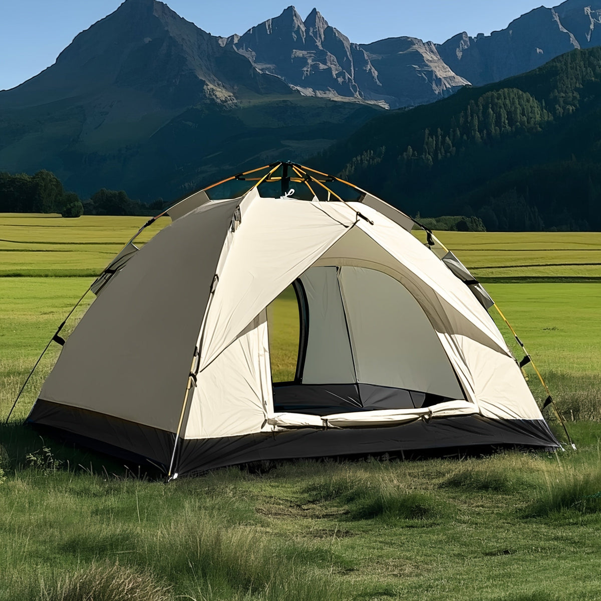 Camping Tent Automatic Pop-Up with Double Doors, Polyester Body and Four Size-Window Configurations — image 2