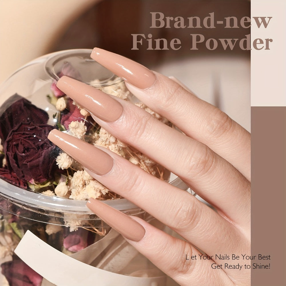 Nude Dipping Powder Set 6 Colors Light Beige Brown Neutral Shades Odorless Acrylic Nail Powder for French — image 8