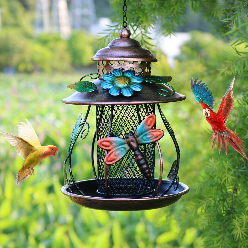 Wild Bird Feeder, Iron Mesh Hanging Dragonfly Butterfly Garden Patio for Garden, Yard and Pest Management — image 2