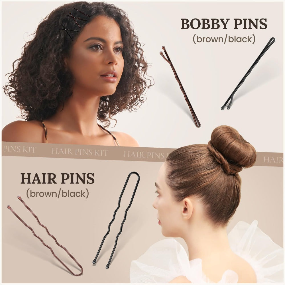 Hair Accessories 163-Piece Styling Set with Hair Ties, Nets, Bobby Pins and Snap Clips in Case — image 10