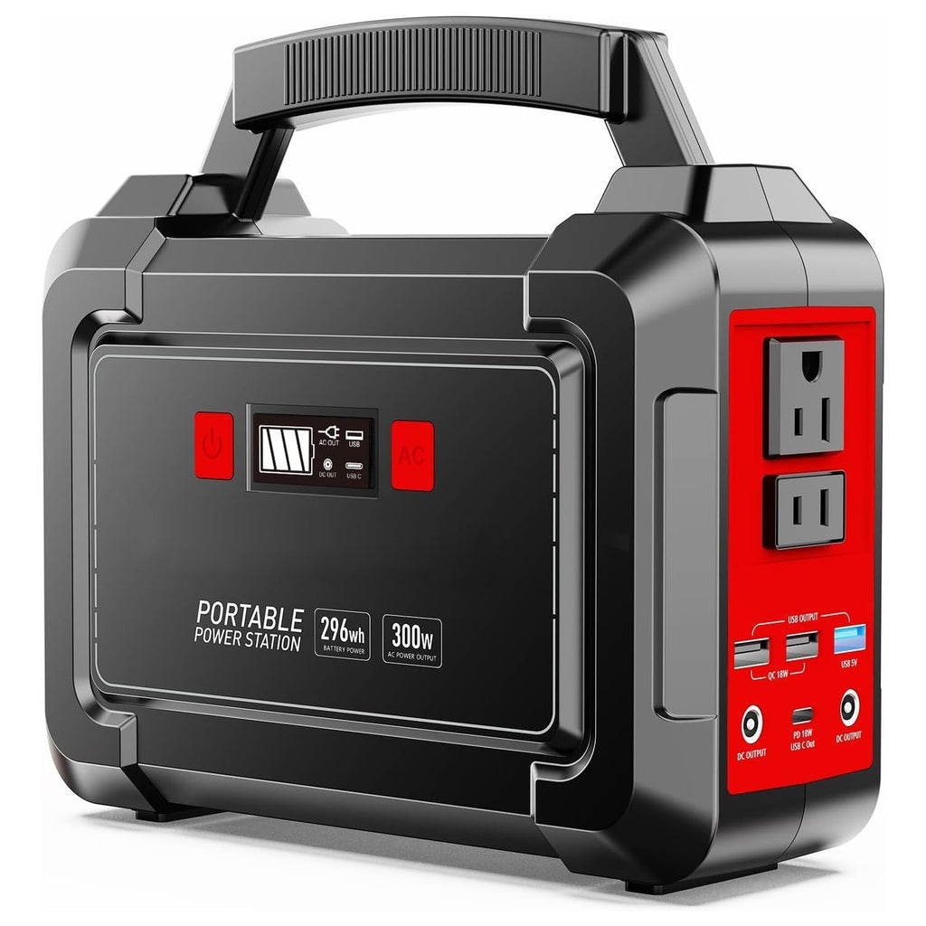 Portable Power Station 296Wh 300W with Eight Outputs, Dual AC Outlets, USB-C and Optional Solar Panel — image 3