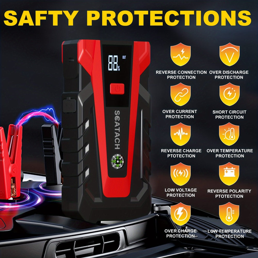 12V Jump Starter with Scatach-011 Base Model or Q27B Start-and-Inflation Package, Digital Display and Clamps — image 4