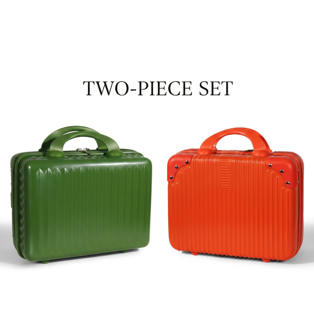 Hard Shell Makeup Travel Case Waterproof Pressure-Proof Portable Cosmetic Suitcase with Elastic Band Luggage Attachment Carry