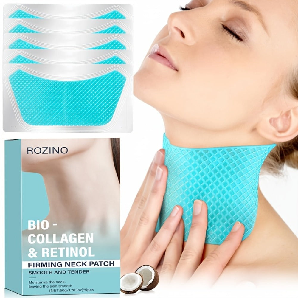 Neck Mask Patch 5pcs & Lifting, Bio Collagen, Bee Venom & 4-in-1 Retinol Gel Patch, Reduces Wrinkles & Sagging — image 1