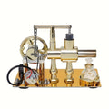 Stirling Engine Generator Kit Single Cylinder Stainless Steel, Real Working Heat Engine Model Generates Electricity — image 1