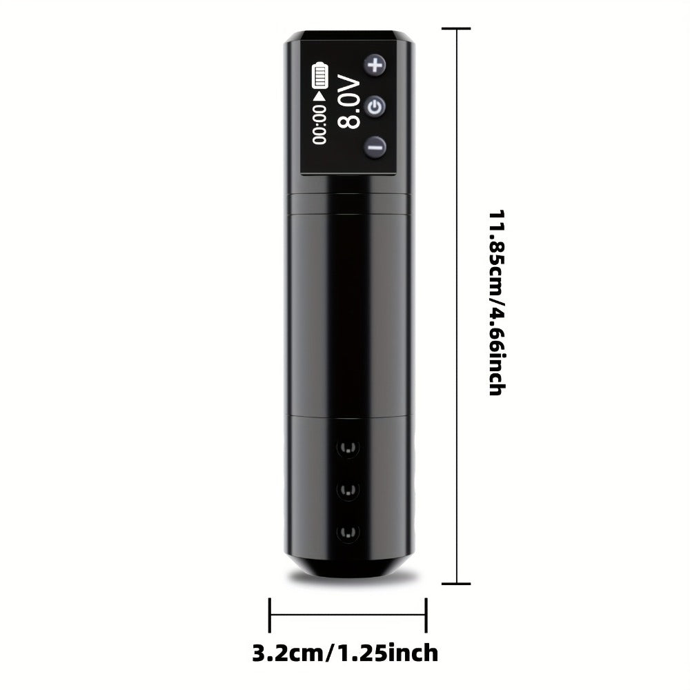 Wireless Tattoo Machine Kit Complete - POSEIDON V5 Rotary Pen with LCD Screen 1500mAh for Temporary Body Art, Festivals and C