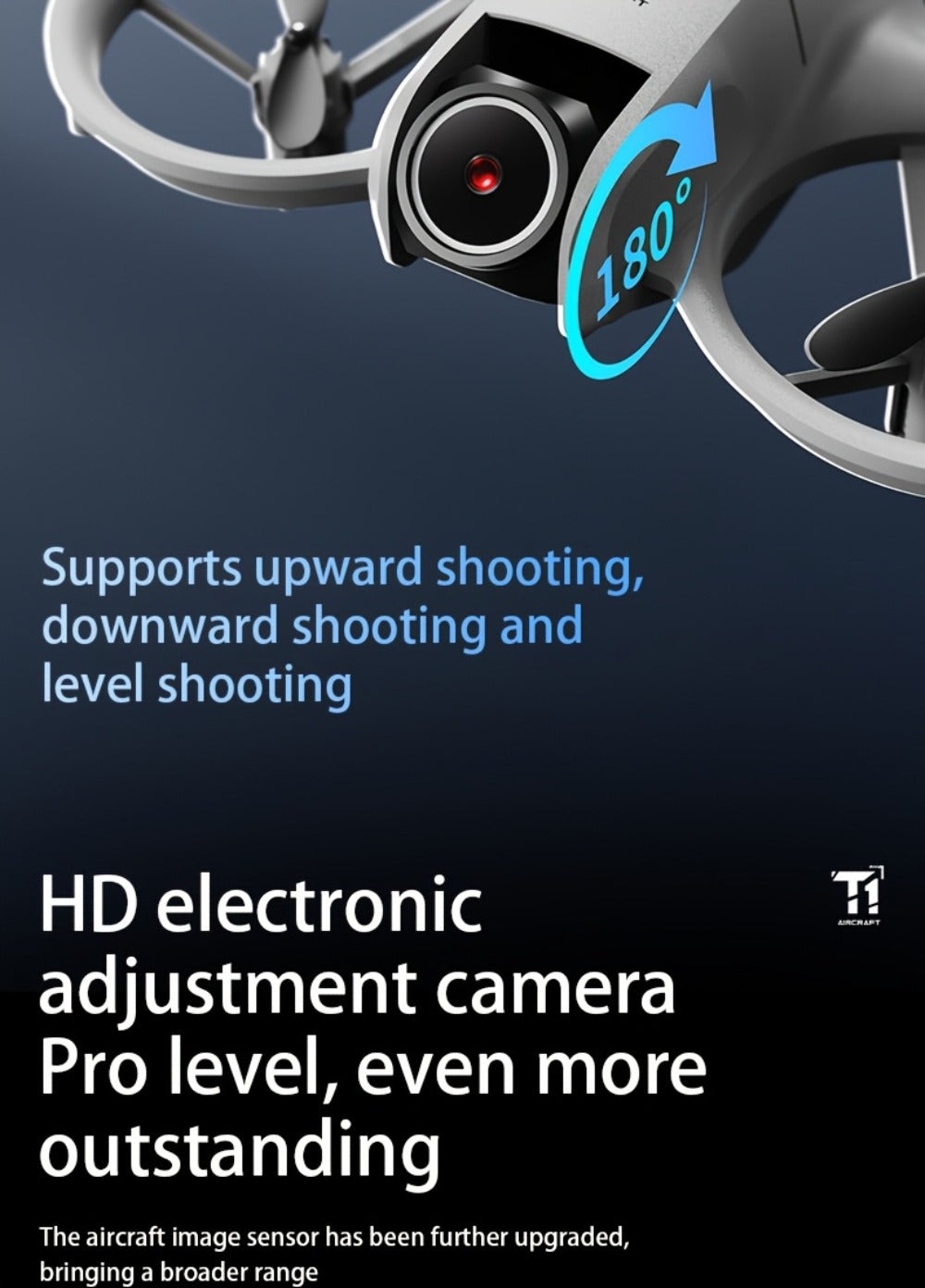 180° Rotating Dual Camera Drone Optical Flow Positioning Gyroscope Stabilization 360° Roll One-Button Takeoff Landing Calibra
