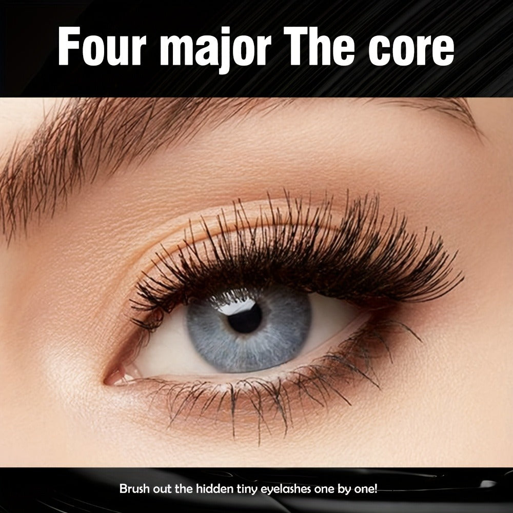 Black Mascara Three-Piece Set in Tall Silver Crystal-Pattern Tubes with Straight Black Bristle Wands — image 11