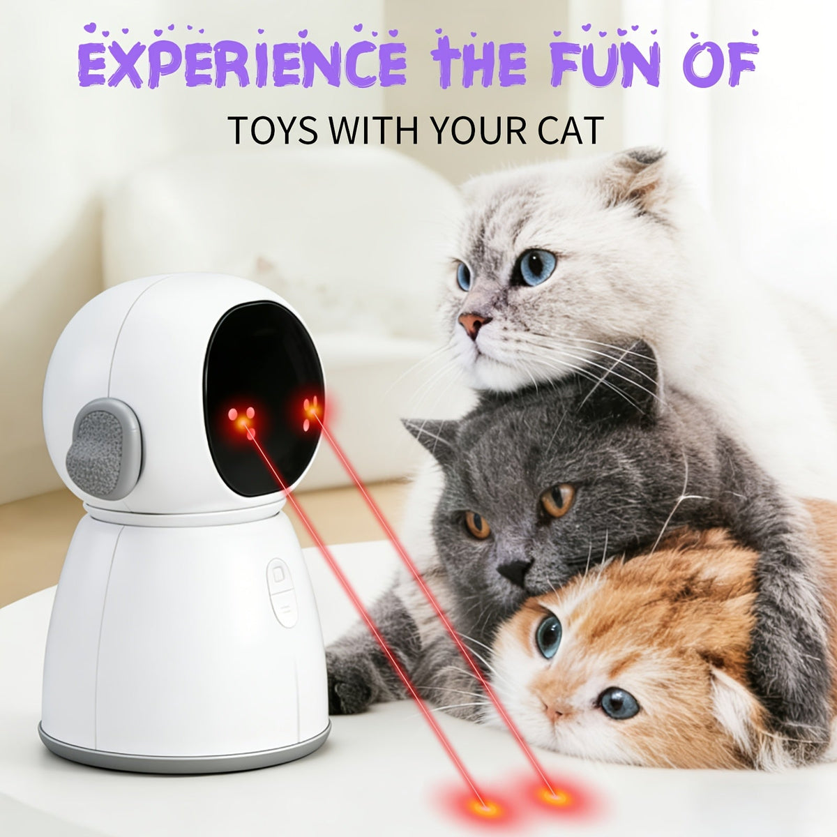 Cat Toy Automatic Dual-Laser Projector with Three Speed Modes, Motion Activation and USB Charging — image 3
