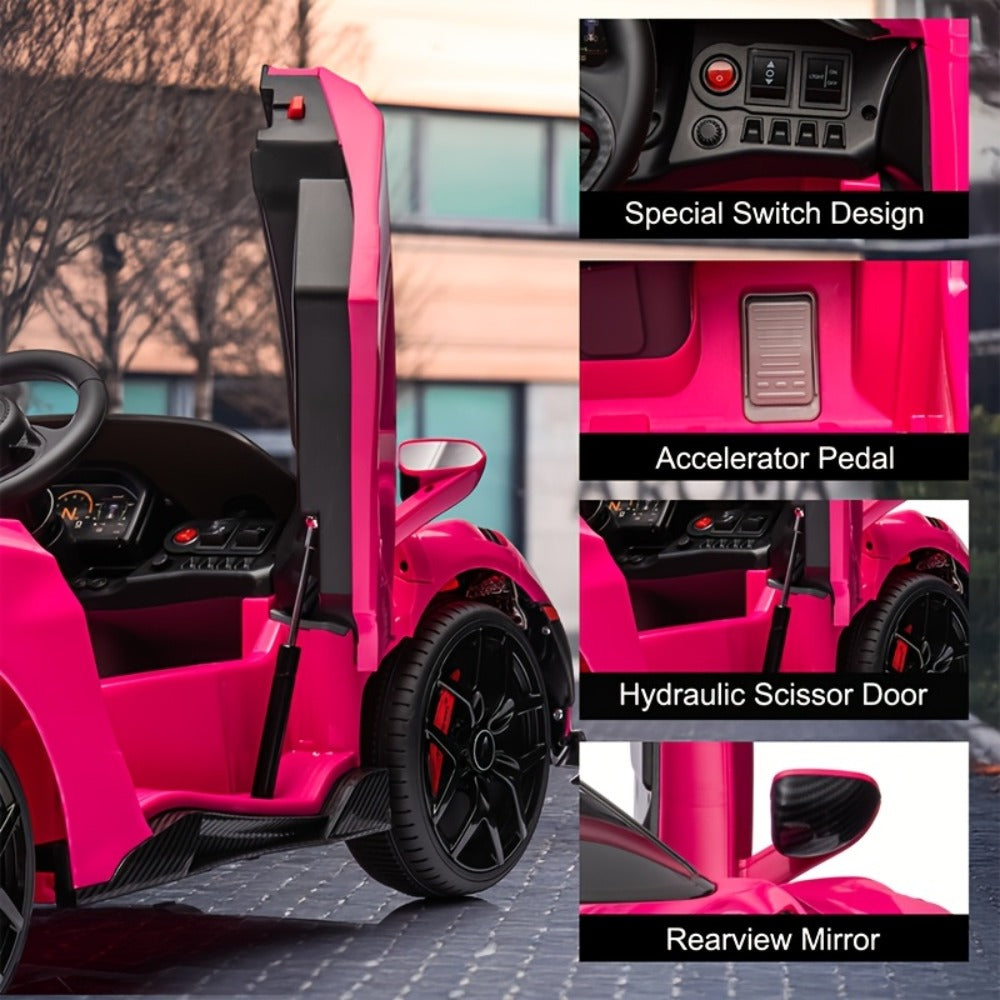 12V Kids Ride On Car Electric Vehicle with Hydraulic Doors Remote Control with the Listed Color, Size or Set Options for Ever