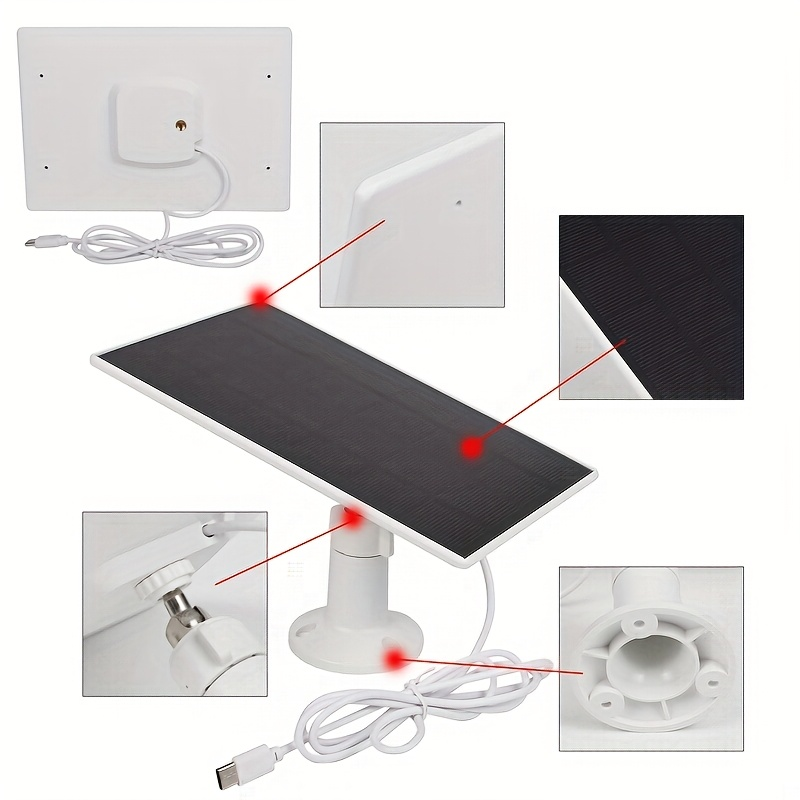 Solar Panel Charger for Security Camera 7W 360° Adjustable USB-C Micro USB Outdoor Continuous for an Everyday Personal Care R
