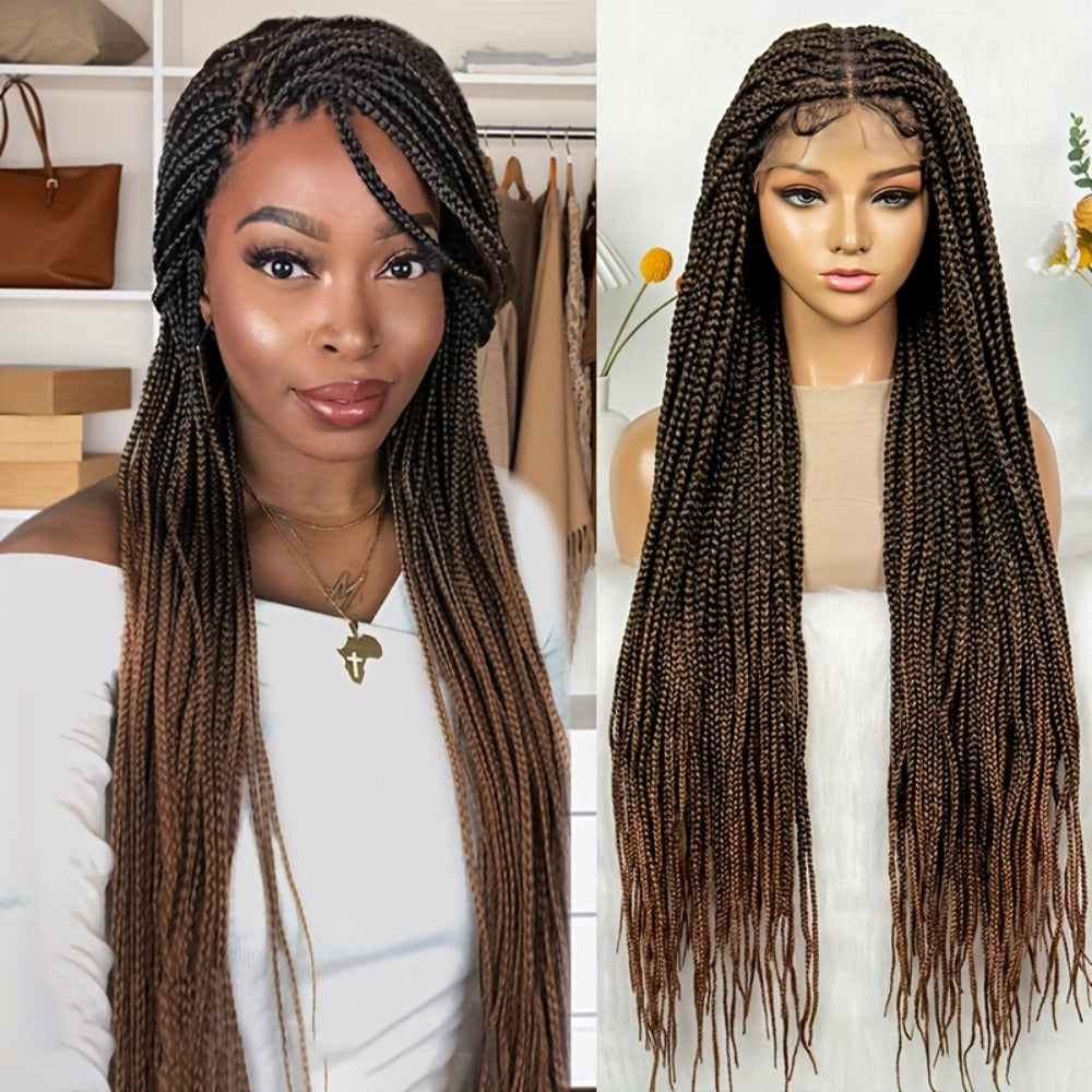 Long Box-Braid Wig with Full Lace Cap in 26- or 38-Inch Lengths and Four Lettered Color Options — image 8