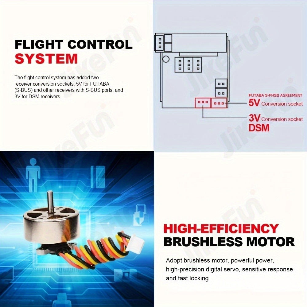 RC Airplane QIDI560 M7 Brushless Fixed Wing, 6-Channel 6-Axis Gyro Remote Control Plane with 3D Stunts — image 8