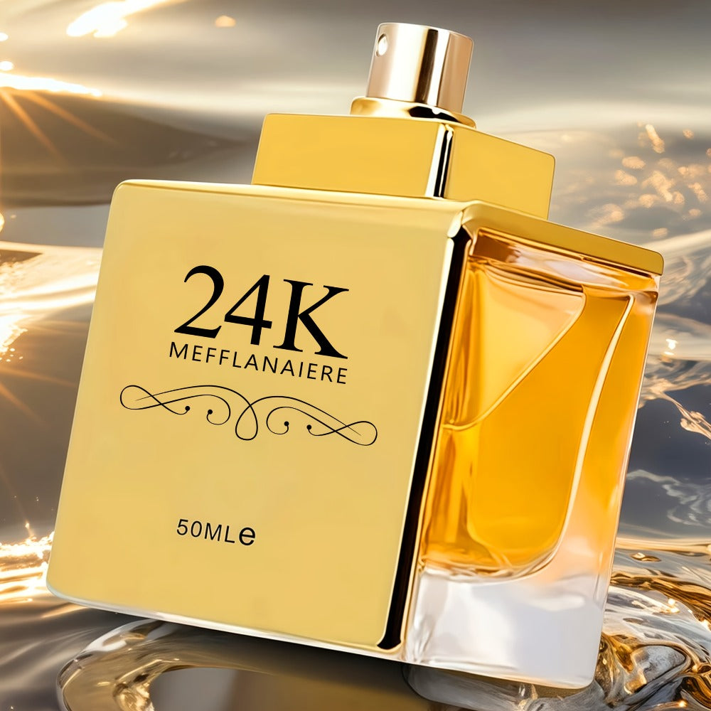 24K Gold Women's Eau de Toilette Perfume 1.69 oz Fresh Vanilla Scent - Luxurious Gold Bottle for Bath Time, Home Spa and Pers