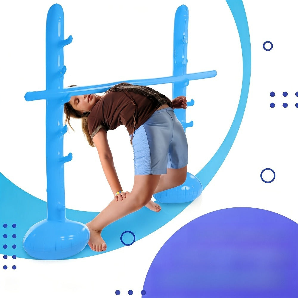 Blue Inflatable Limbo Game with Two Weighted-Base Uprights and Horizontal Bar for Outdoor Parties — image 7