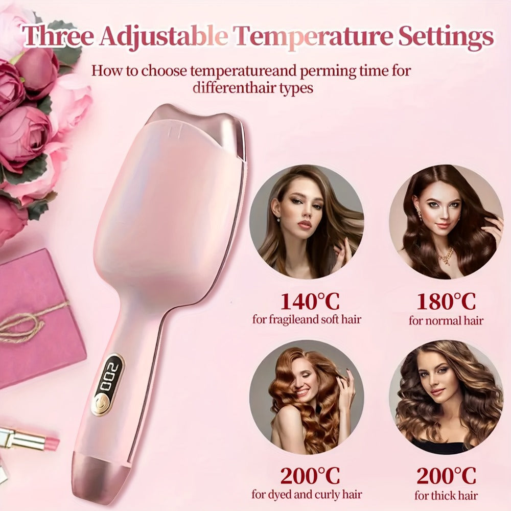 32mm Curling Iron Negative Ion Mini Portable Cat Ears Curler 3-Heat Settings Fast Heating, for Home, Travel and Salon Hair St
