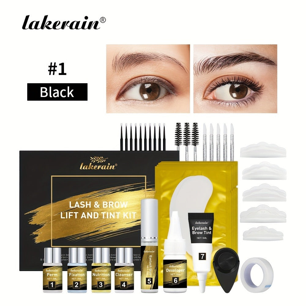 Lash Lift Kit & Brow Lamination Tint Set, 2-in-1 Eyelash Perm & Eyebrow Lamination with Black Brown Tint Dye — image 3