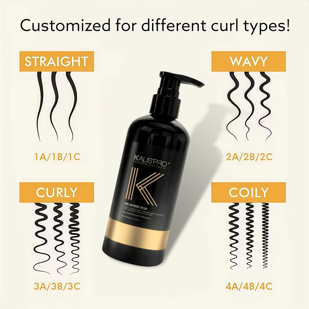 Curl Defining Cream and Detangling Brush Set by KALISPRO with One or Two 300ml Pump Bottles — image 6