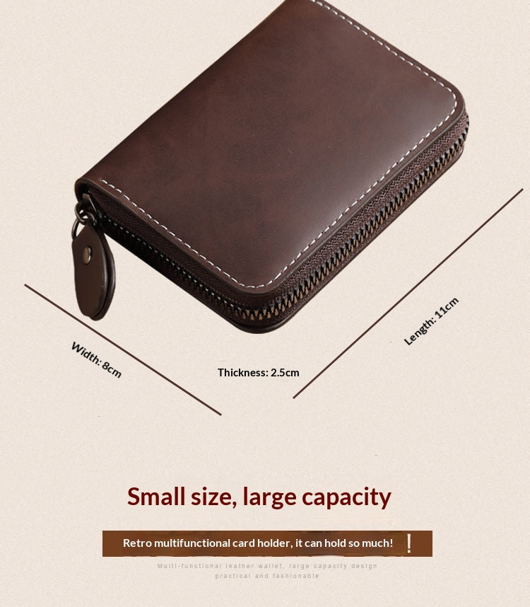 Slim Leather Men's Wallet Large Capacity Multi-Card Organizer Ultra-Thin